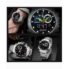 Sylvi Lustrous Silver Dual Time Functional Premium Men's Watch