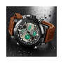 Sylvi Luxury Black Dial Brown Leather Belt Watch For Men