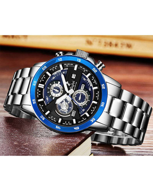 Sylvi Blue Dial Steel Silve...