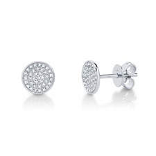 Buy 0.17ct 14k White Gold Diamond Pave Stud Earring