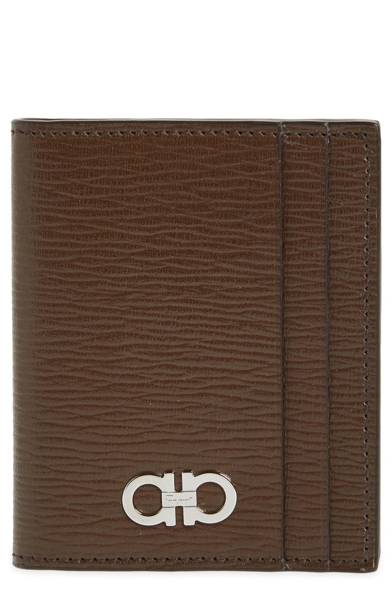 SALVATORE FERRAGAMO Revival Leather Wallet, Main, color, BROWN NERO