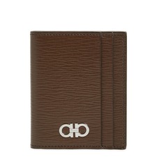 SALVATORE FERRAGAMO Revival Leather Wallet, Main, color, BROWN NERO