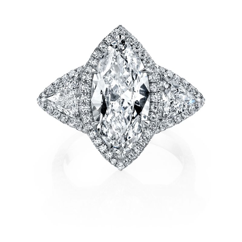 Marquise Halo Diamond Engag...