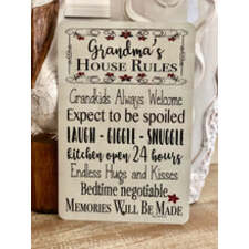 Load image into Gallery viewer, Grandma’s House Rules Sign - Metal Sign - Dyenamic Art Grandmother Sign