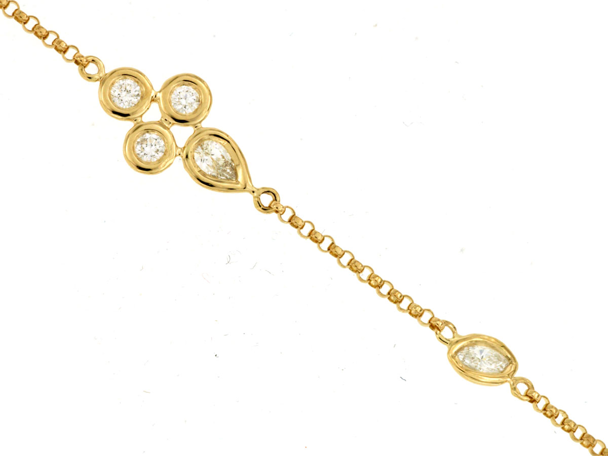 14k Yellow Gold Rolo Diamon...