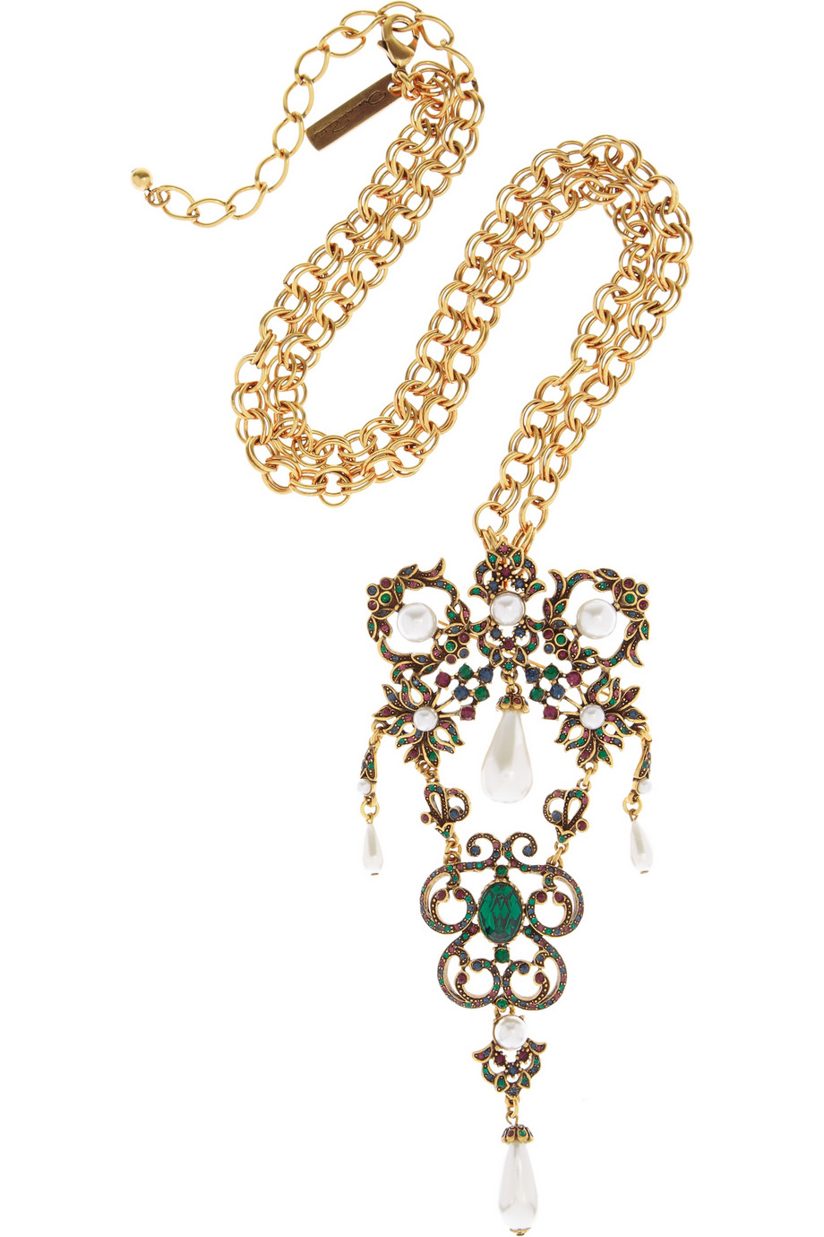 Gold-plated crystal necklace by Oscar de la Renta