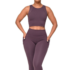 Mauve Organic Sports Bra And Leggings Set
