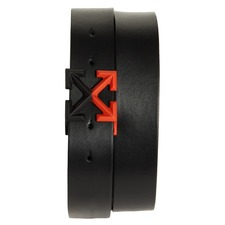 OFF-WHITE Dégradé Arrow Buckle Calfskin Leather Belt, Main, color, BLACK/ ORANGE