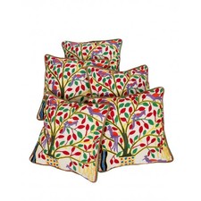 Designer Tree Embroidered Off White Cushion Cover (Set Of 5 ) Online At Rajrang