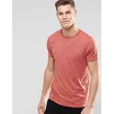 ASOS T-Shirt With Crew Neck In Red Marl