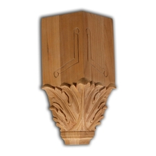 Red Oak Wood Acanthus Crown Block