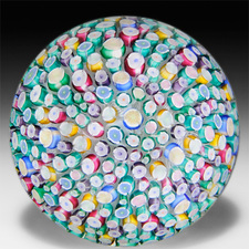 John Deacons (2015) rose piedouche paperweight. :: LH Selman Glass Paperweights