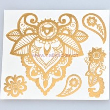 Custom  Kylie Jenner silver and gold temporay body and hair tattoo sticker factory