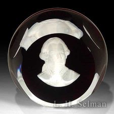 Franklin Mint Adm. De Grasse sulphide on garnet/facets by Franklin Mint