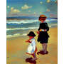 AI art sorolla inspired children at the beach 3
