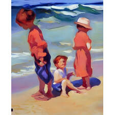 AI art sorolla inspired children at the beach 1