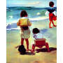 AI art sorolla inspired children at the beach