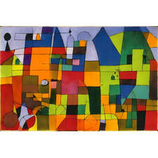 AI art paul klee inspired village