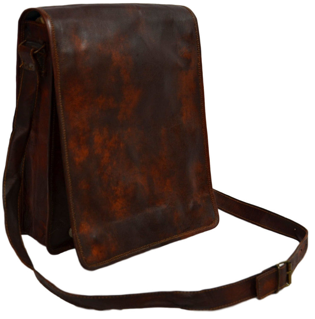 vintage leather messenger bag 