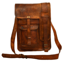 Vintage Leather Messenger Bag 11" x 15" x 4"