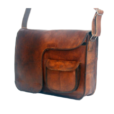 Vintage Leather Messenger Bag 11" x 15" x 4"