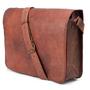 Vintage Leather Messenger Bag 15" x 11" x 4"