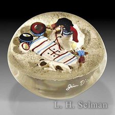 DOnofrio 2005 'Indian Woman & Rug' w/dog, yarn, etc. by Jim D'Onofrio