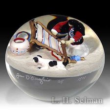 DOnofrio 2005 Native American woman w/loom, dog, etc. by Jim D'Onofrio