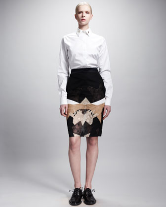Givenchy Patchwork Lace Pencil Skirt - Bergdorf Goodman | Shoplinkz ...