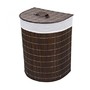 19.5 Inch Half Moon Folding Bamboo Laundry Basket
