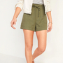 Olive green women’s recycled shorts