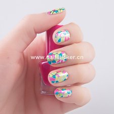Dongguan wholesale colorful silver nail wrap nail art sticker