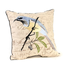 Cream Embroidered Bird Pillow | Kirkland's