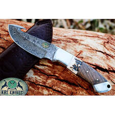 Damascus Steel EDC Guthook Skinner Knife
