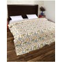 Floral Hand Block Printed Off White Cotton Duvet Cover