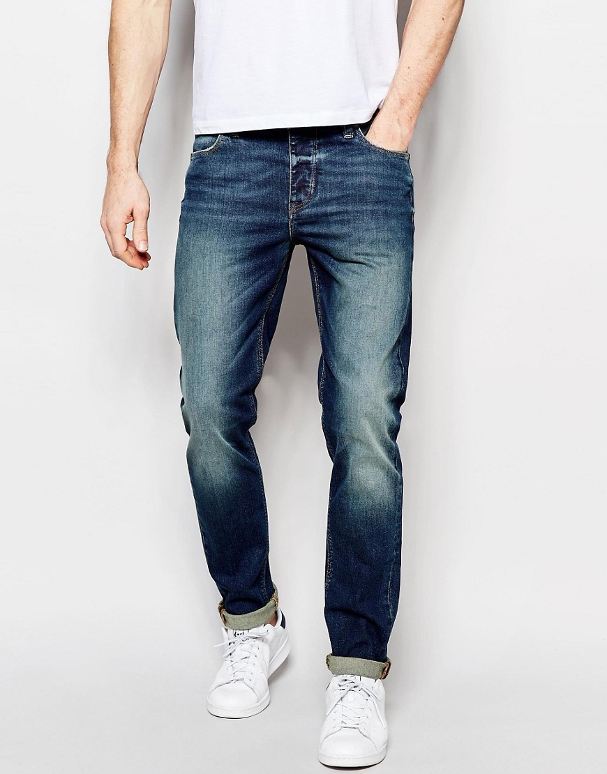 ASOS Skinny Jeans In 12.5oz Tinted Blue
