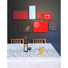 Buy Floral Hand Block Printed White Cotton Canvas Table Runner Online At Rajrang