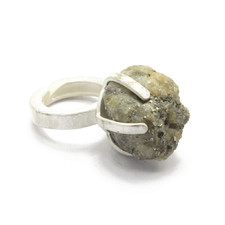 Big Rough Pyrite ring by Roula Dfouni | Joumanna Jewellery