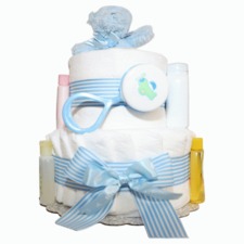 Little Teddy Baby Boy 2 Tier Diapercake