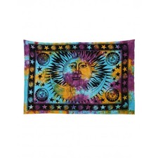 Cotton Turquoise Sun Printed Mandala Tapestry