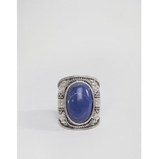 ASOS Oversized Signet With Blue Stone