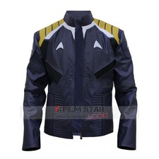 Chris Pine Star Trek Beyond Blue Costume Leather Jacket
