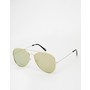 ASOS Aviators With Flat Lens In Gold