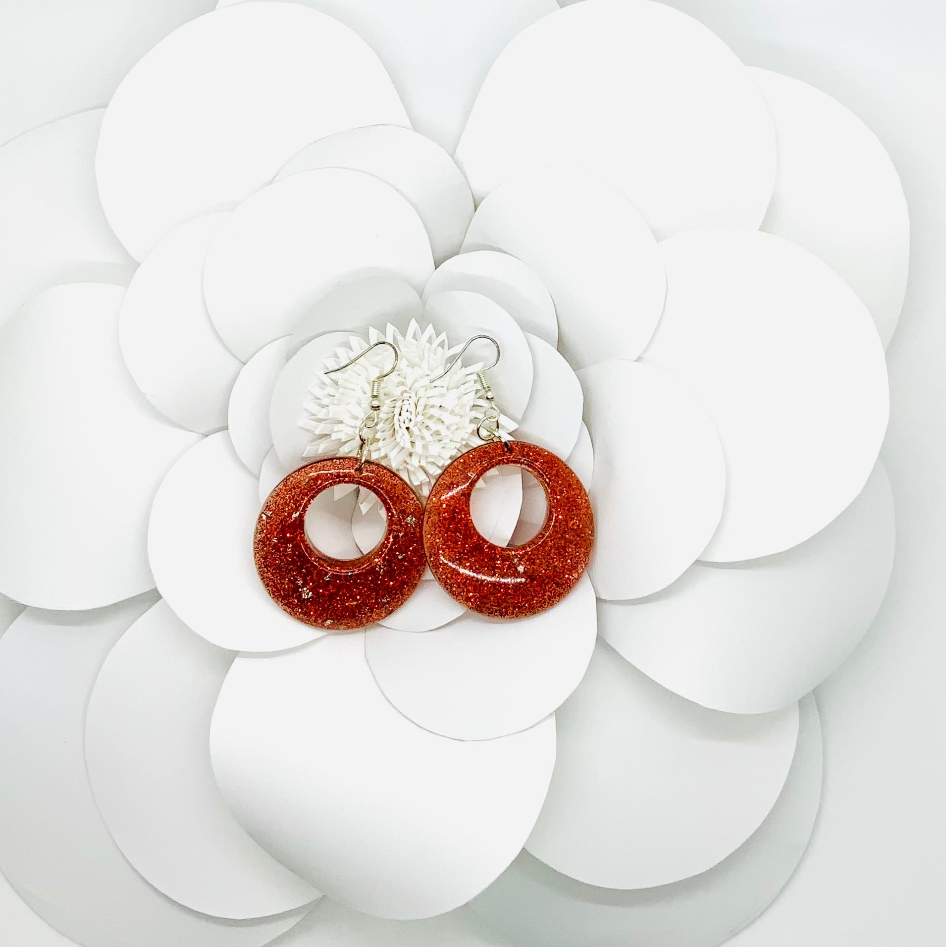 Round Magenta Earrings - Be...