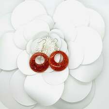 Round Magenta Earrings - BeautiesbyHand