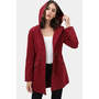 Wine Long Line Hooded Utility Anorak Jacket Coat