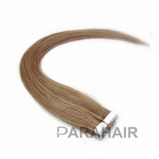 24" Golden Brown (#12) 20pcs Tape In Remy Human Hair Extensions