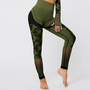 Printed emerald green and black eco-friendly leggings