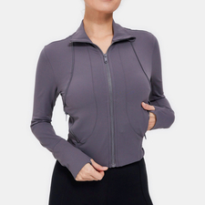 Women’s dark gray organic trimmed jacket
