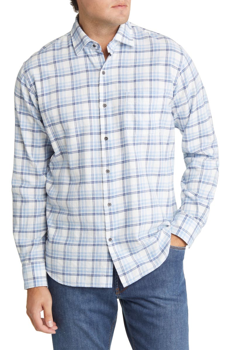PETER MILLAR Men's Mallard View Cotton Button-Up Sport Shirt, Main, color, IVORY